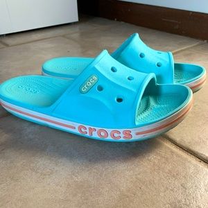 Blue Slide On Crocs